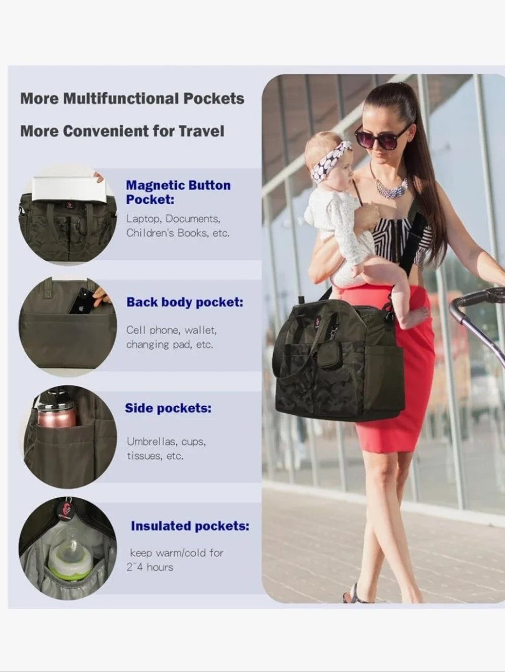 suPROmomi Camo/Green Diaper Bag